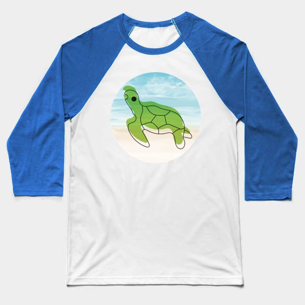 Cute Sea Turtle Baseball T-Shirt by Art master